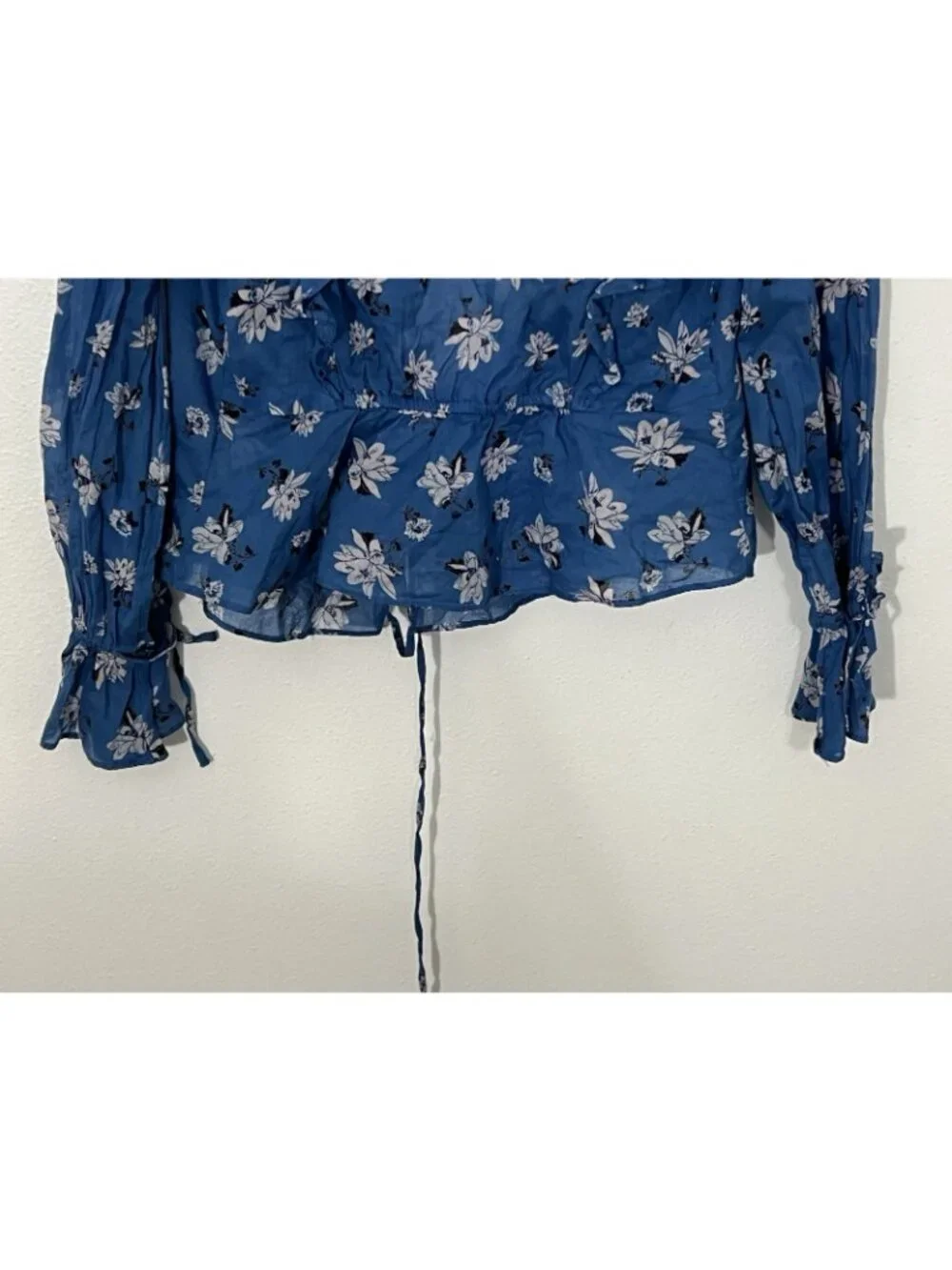Free People Amanda Ruffle Top In Cool Combo Size XS